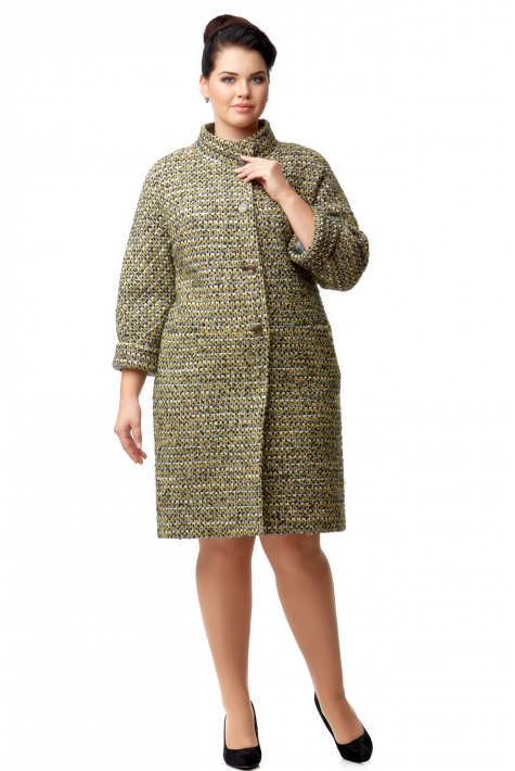 Женское пальто из текстиля с воротником 8008106