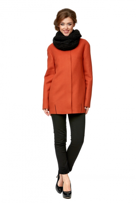 Женское пальто из текстиля с воротником 8008177