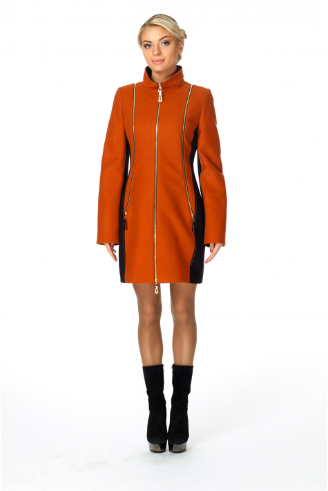 Женское пальто из текстиля с воротником 8008791