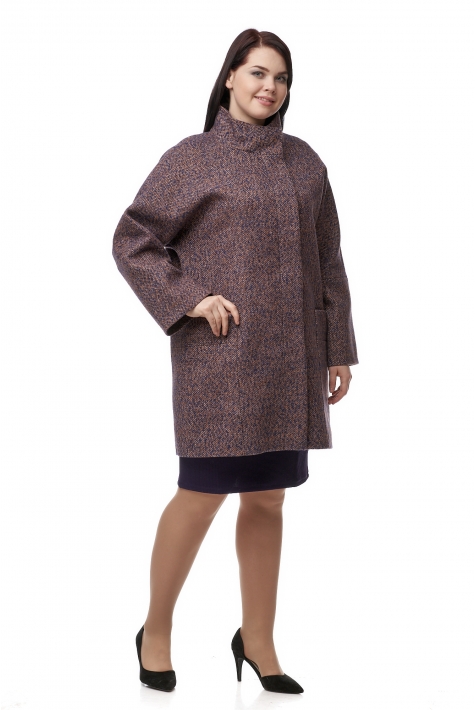 Женское пальто из текстиля с воротником 8009721