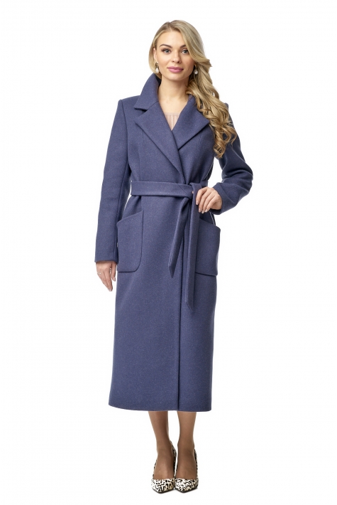 Женское пальто из текстиля с воротником 8010758