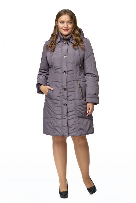 Женское пальто из текстиля с капюшоном 8011187