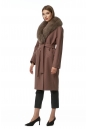 Женское пальто из текстиля с воротником, отделка песец 8016816-2