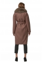 Женское пальто из текстиля с воротником, отделка песец 8016816-3