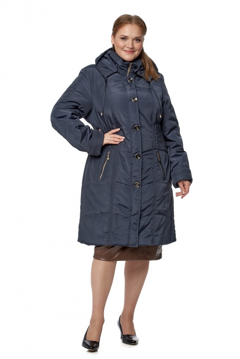 Женское пальто из текстиля с капюшоном 8019820