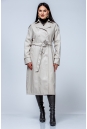 Женское кожаное пальто из эко-кожи с воротником 8023362